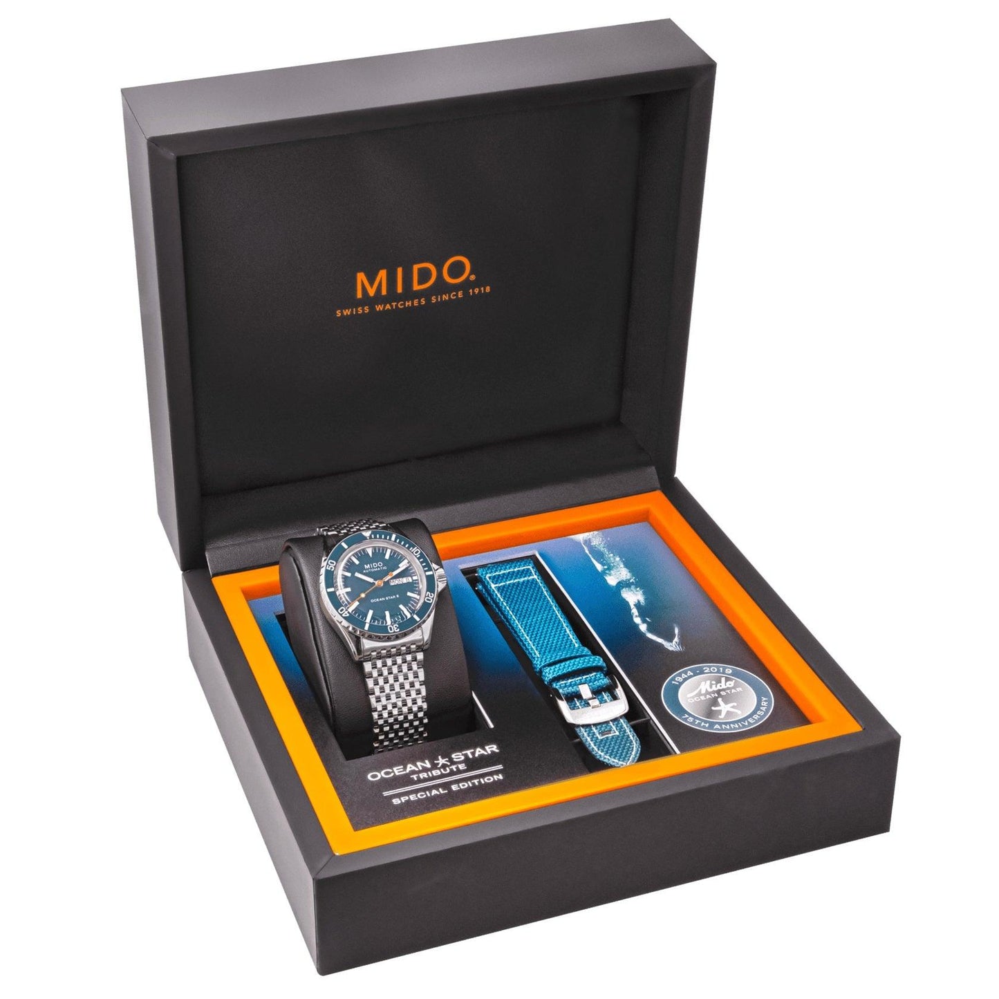 Mido Ocean Star Tribute Blue 41mm Automatic Special Edition 75th Anniversary Double Strap M026.830.11.041.00