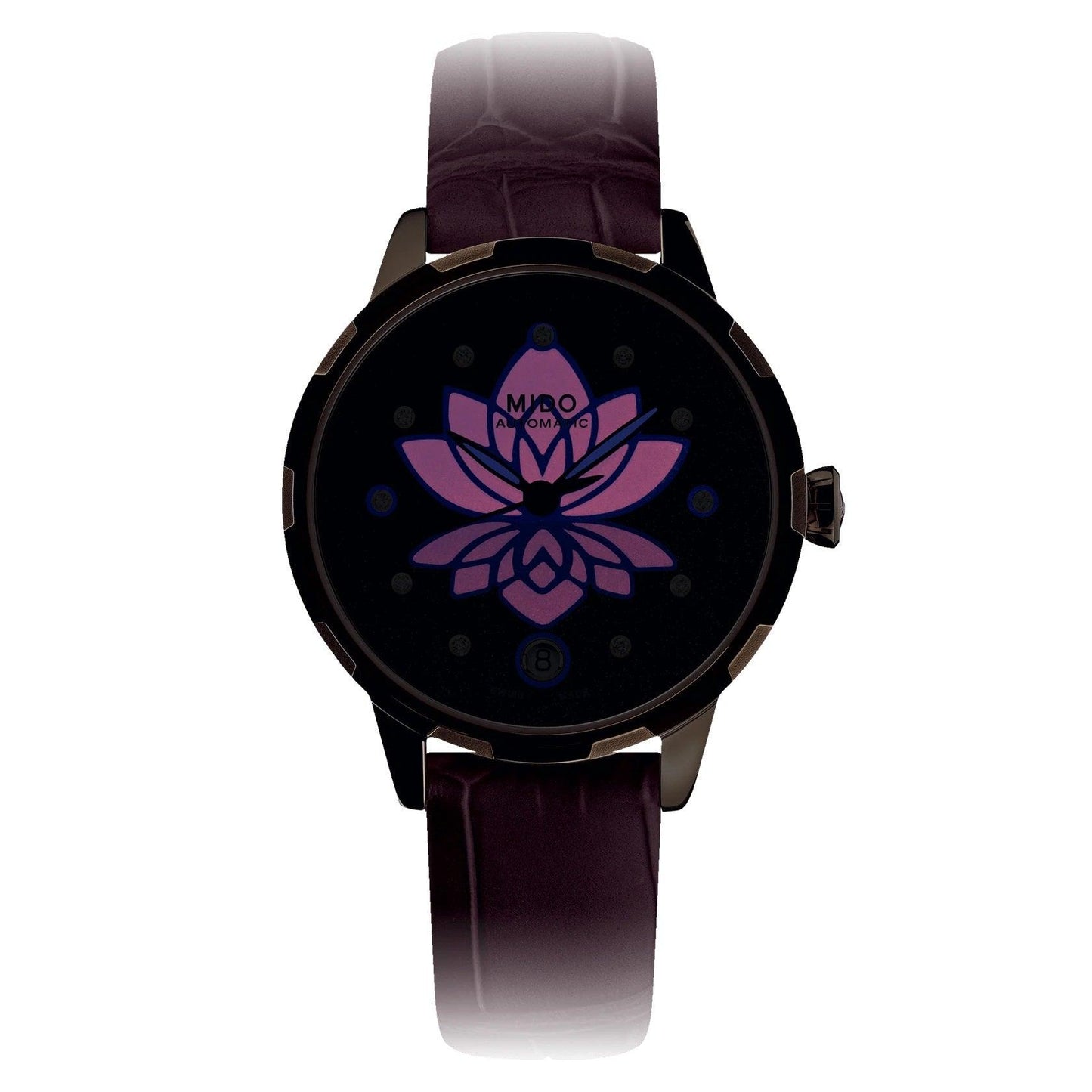 Mido Rainflower Night watch 34mm mother-of-pearl diamonds automatic rose gold PVD finish steel M043.207.36.106.00