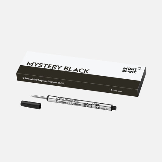 Montblanc 1 Rollerball Refill Medium Capless System Black Mystery Black Tip M 128242