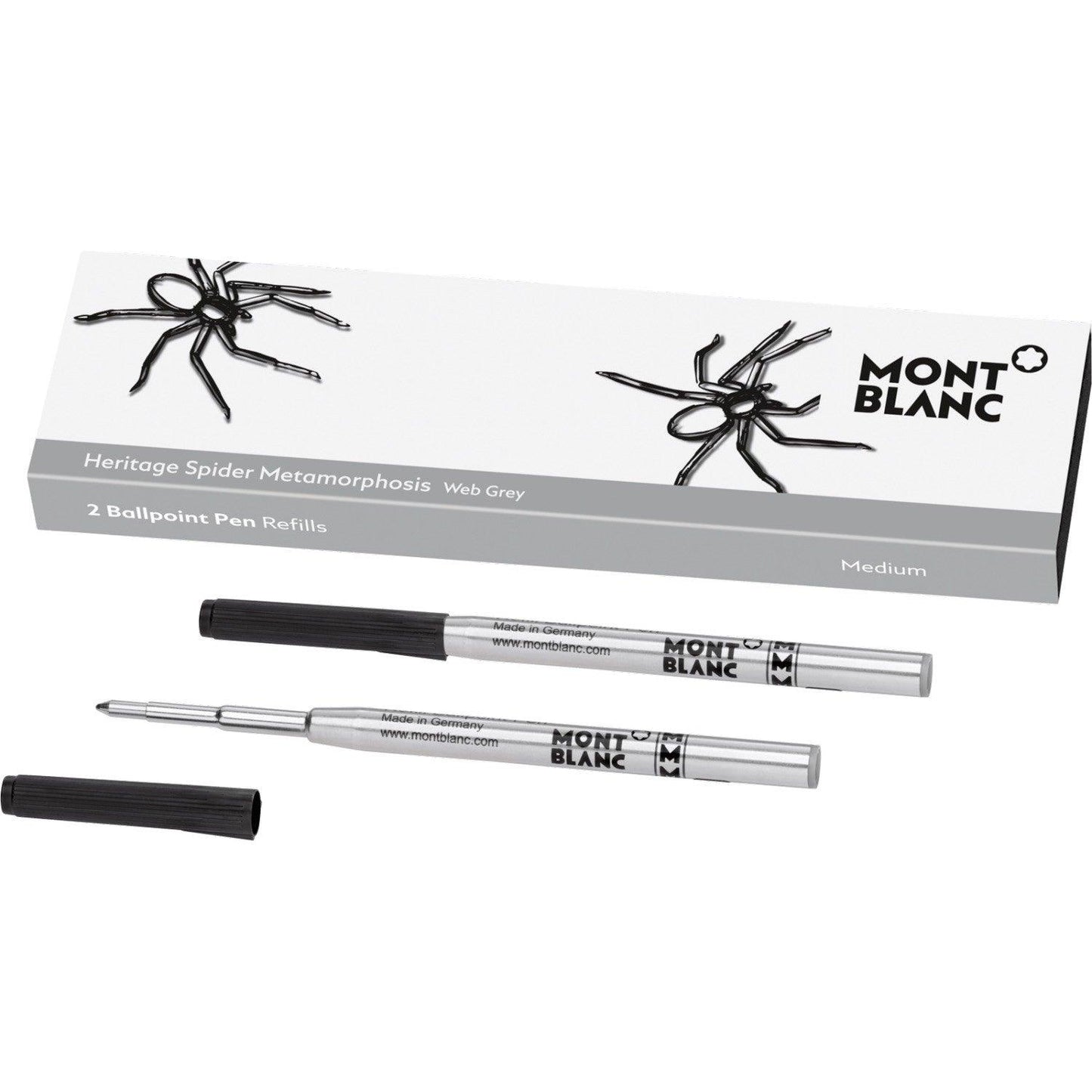 Montblanc 2 Ballpoint Pen Refills (M) Heritages Spider Grey ( Grey ) 118203