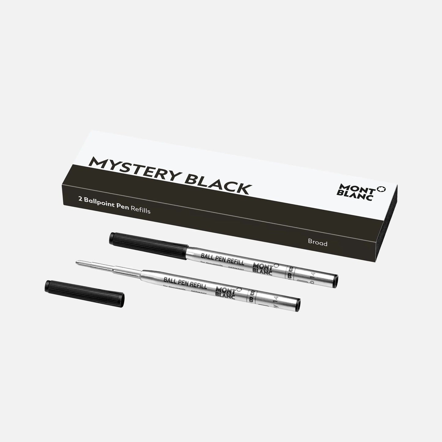 Montblanc 2 ballpoint pen refills B broad tip Mystery Black 128212