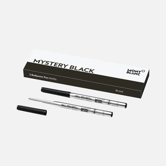 Montblanc 2 ballpoint pen refills B broad tip Mystery Black 128212