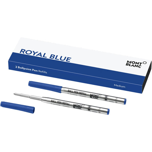 Montblanc 2 Ballpoint Pen Refills Medium Royal Blue 128214