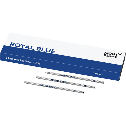 Montblanc 3 small ballpoint pen refills Royal Blue 128223