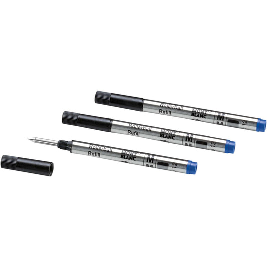 Montblanc 3 small rollerball refills M Royal Blue blue 128241