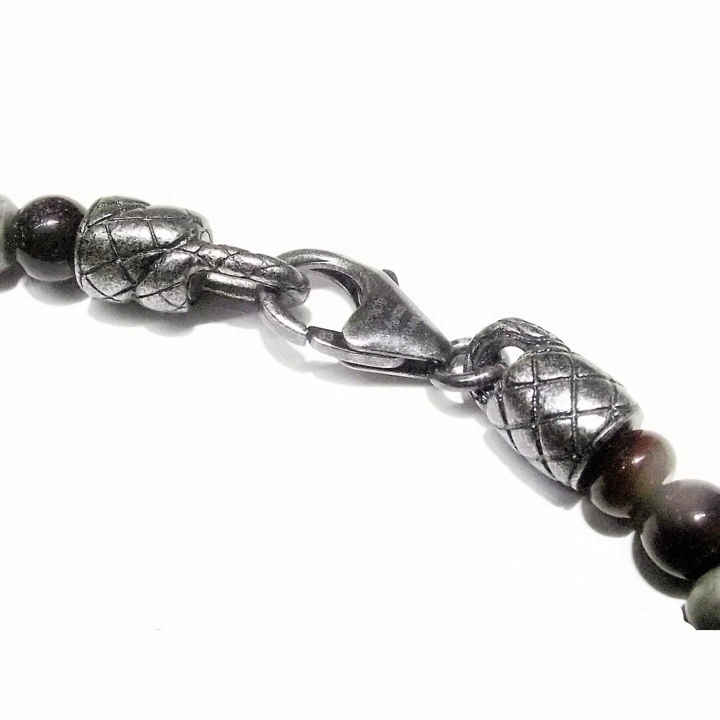 Montblanc Wrap Me Bracelet with 925 Sterling Silver Tiger's Eye Beads, Size L 12616368
