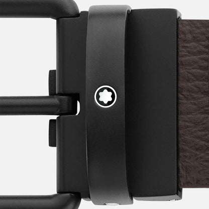 Montblanc belt 35mm black PVD buckle reversible leather black/brown 131187