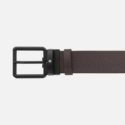Montblanc belt 35mm black PVD buckle reversible leather black/brown 131187