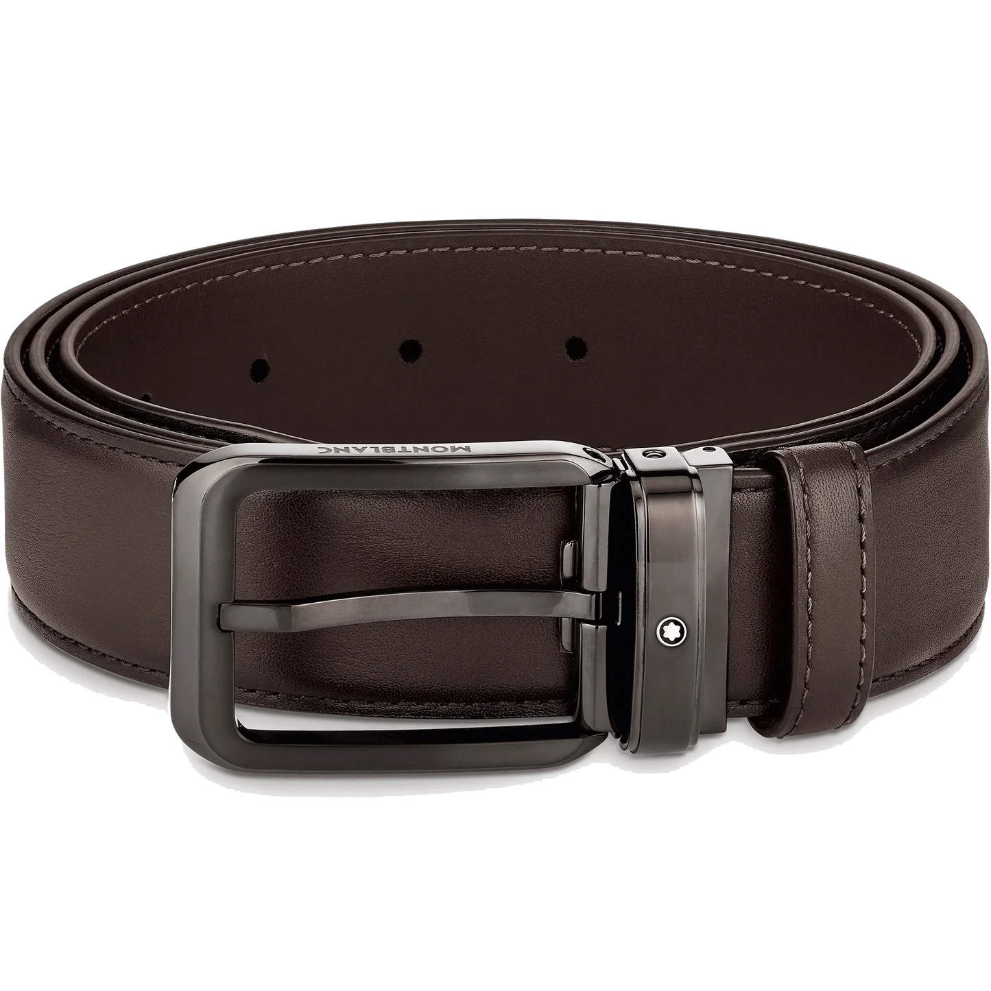 Montblanc 35mm Rectangular Buckle Gradient Brown Leather Belt 129456