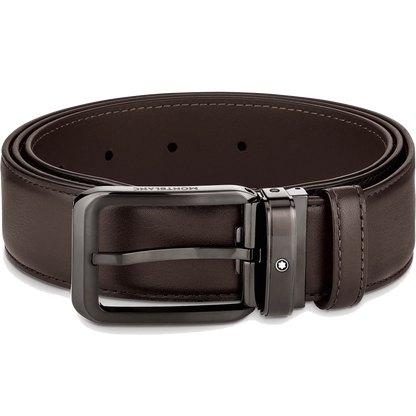 Montblanc 35mm Rectangular Buckle Gradient Brown Leather Belt 129456