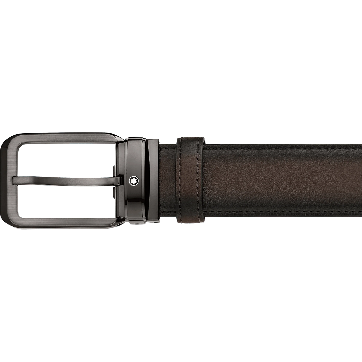 Montblanc 35mm Rectangular Buckle Gradient Brown Leather Belt 129456