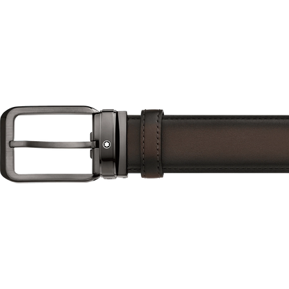Montblanc 35mm Rectangular Buckle Gradient Brown Leather Belt 129456