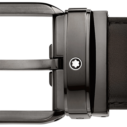 Montblanc 35mm Rectangular Buckle Gradient Brown Leather Belt 129456