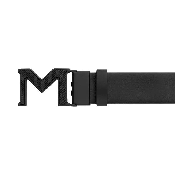 Montblanc reversible belt with M Extrem 3.0 buckle, smooth blue/black 198648