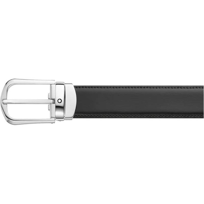 Montblanc men's elegant black/brown 30mm reversible adjustable belt 114412