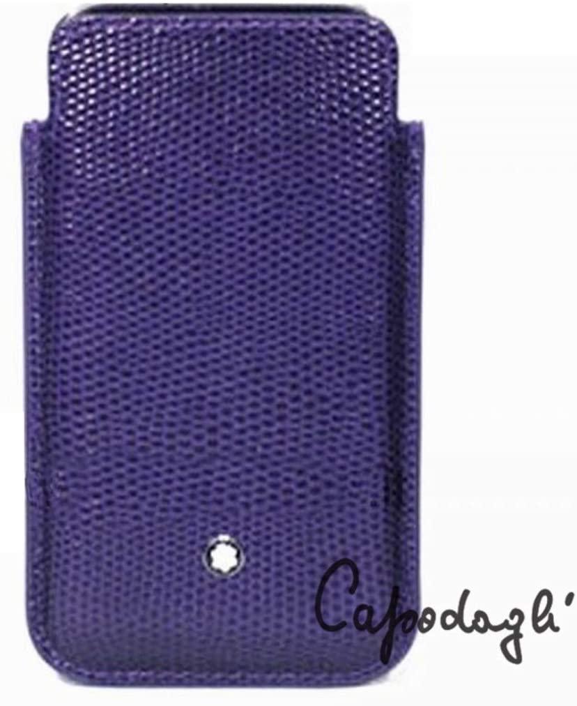 Montblanc lizard-effect glossy purple leather smartphone case 109191