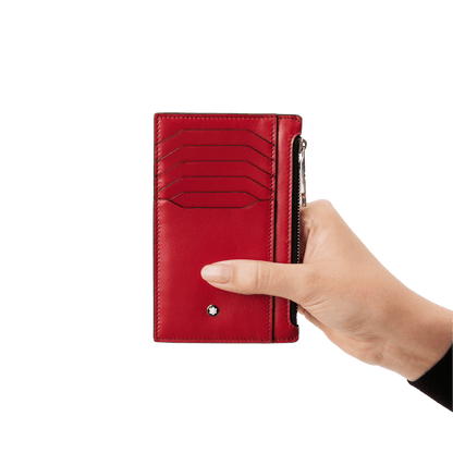 Montblanc Meisterstück 8-compartment gusseted wallet with red 129688