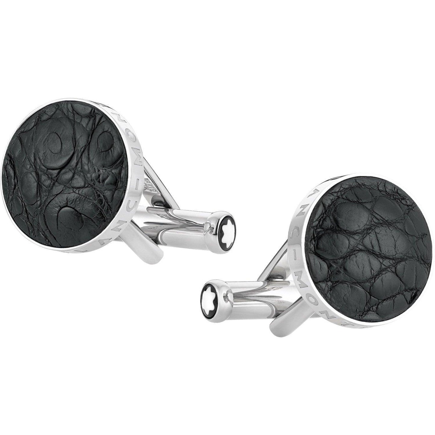 Montblanc Essential Sartorial Steel Crocodile Cufflinks 116645
