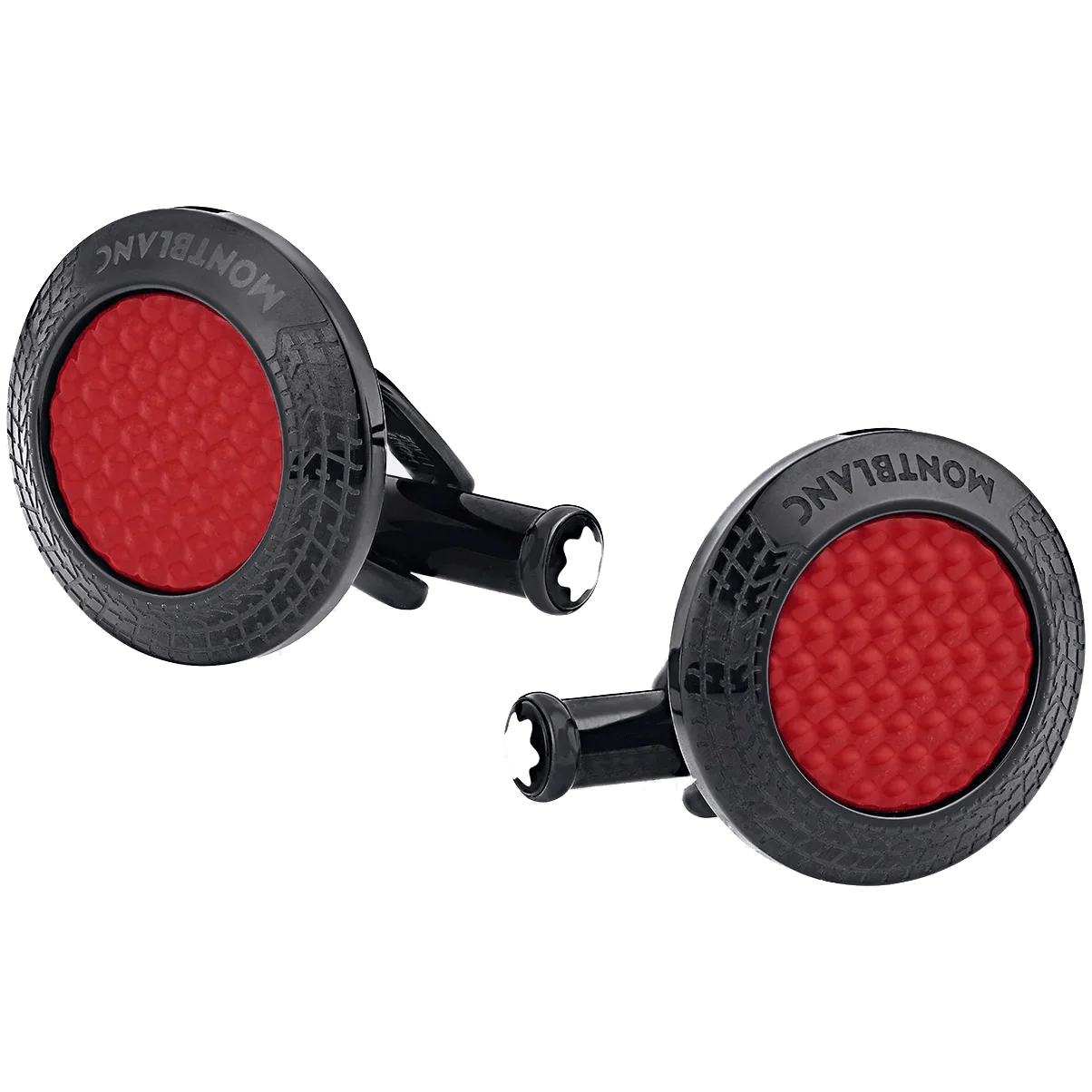 Montblanc Meisterstück Great Masters Pirelli cufflinks in steel and red lacquer 128395