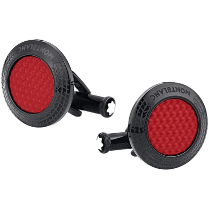 Montblanc Meisterstück Great Masters Pirelli cufflinks in steel and red lacquer 128395