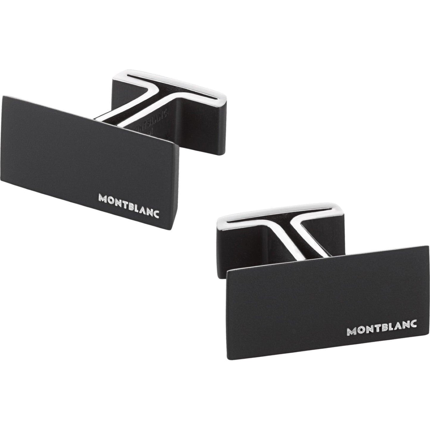 Montblanc Rectangular Steel and Black PVD Cufflinks 114761
