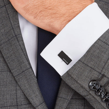 Montblanc Rectangular Steel and Black PVD Cufflinks 114761