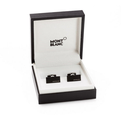Montblanc Rectangular Steel and Black PVD Cufflinks 114761