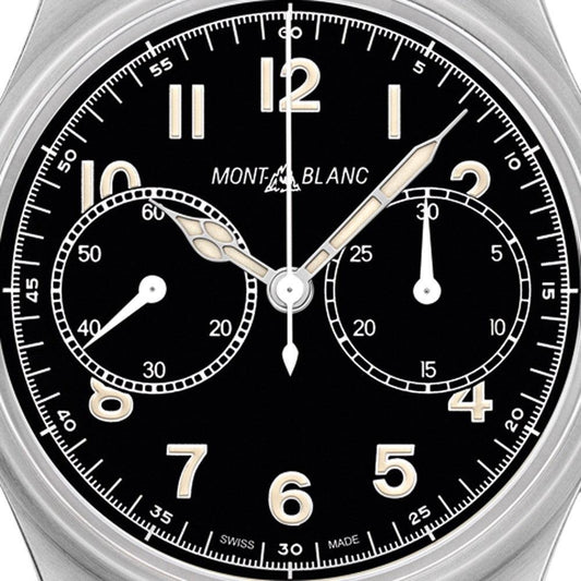 Montblanc watch 1858 Chronograph Automatic 42mm black automatic steel 117836