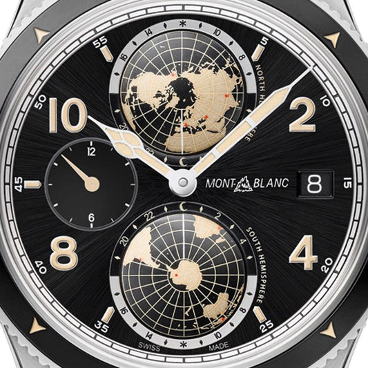 Montblanc watch 1858 Geosphere Automatic UTC 42mm black automatic steel 117837