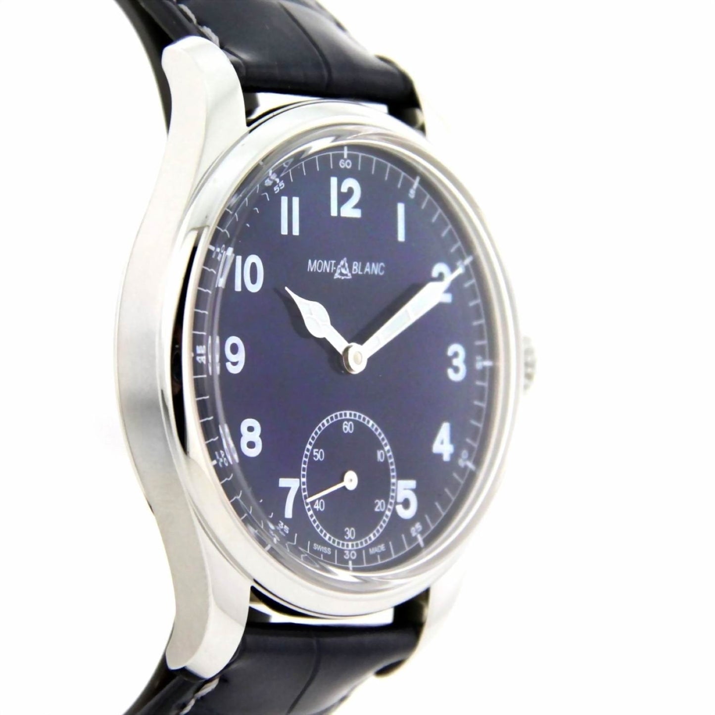 Montblanc watch 1858 Manual Small Second 44mm blue manual winding steel 113702
