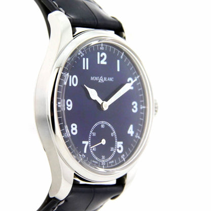 Montblanc watch 1858 Manual Small Second 44mm blue manual winding steel 113702