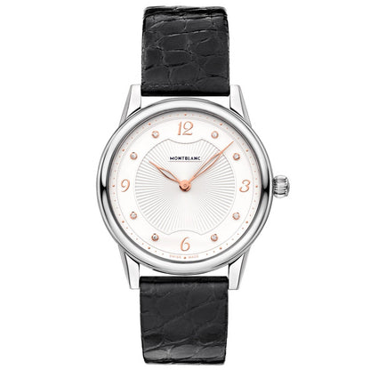 Montblanc Bohème Quartz 34mm steel black crocodile watch 123868