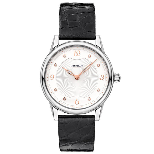 Montblanc women's watch Bohème Quartz 34mm steel black alligator 123868