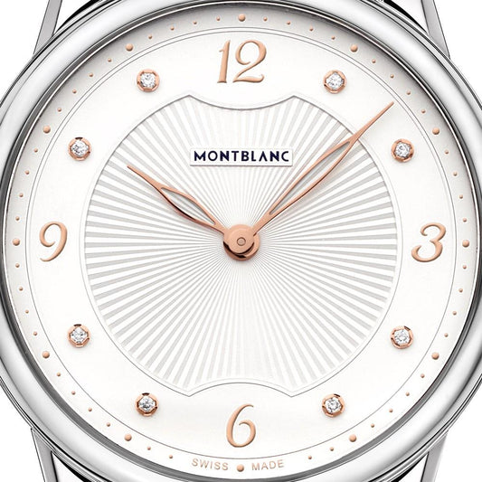 Montblanc women's watch Bohème Quartz 34mm steel black alligator 123868