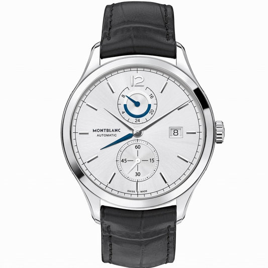 Montblanc Heritage Chronometrie Dual Time 41mm silver automatic steel watch 112540
