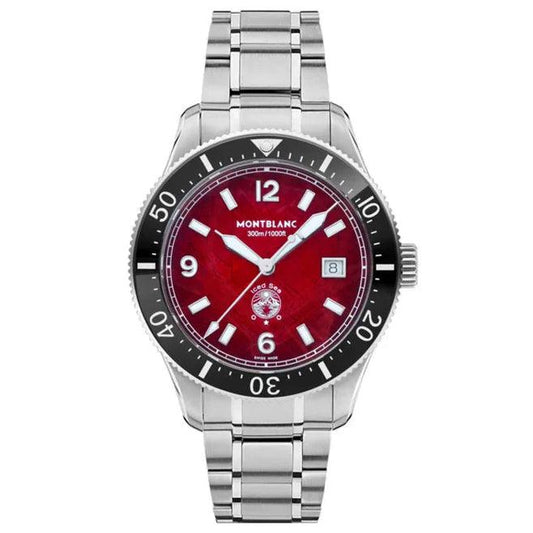 Montblanc Watch Iced Sea Date 41mm Burgundy Automatic Stainless Steel 132291