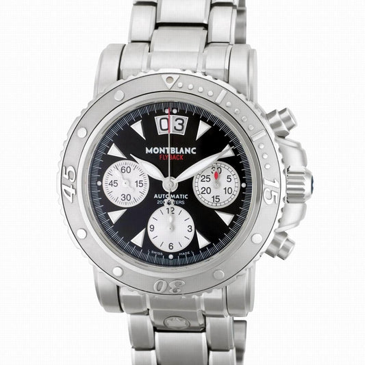 Montblanc watch Sport Flyback Chronograph 41.5mm black automatic steel 8466