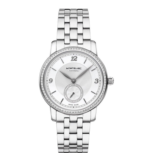 Montblanc Star Legacy Small Second 36mm Silver Diamonds Automatic Steel 118507 Watch