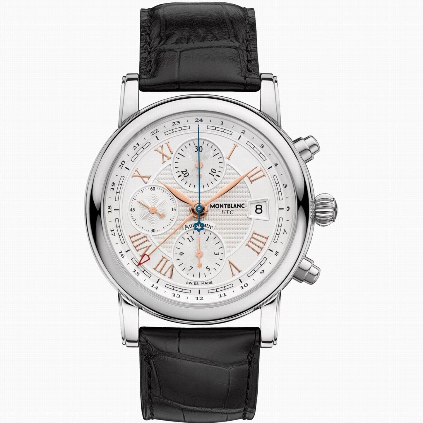 Montblanc Star Roman Chronograph UTC Carpe Diem special edition 42mm silver automatic steel watch 113880
