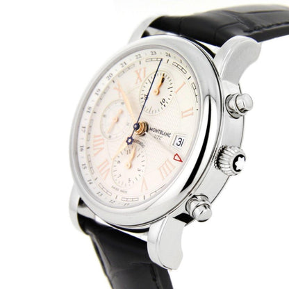 Montblanc Star Roman Chronograph UTC Carpe Diem special edition 42mm silver automatic steel watch 113880