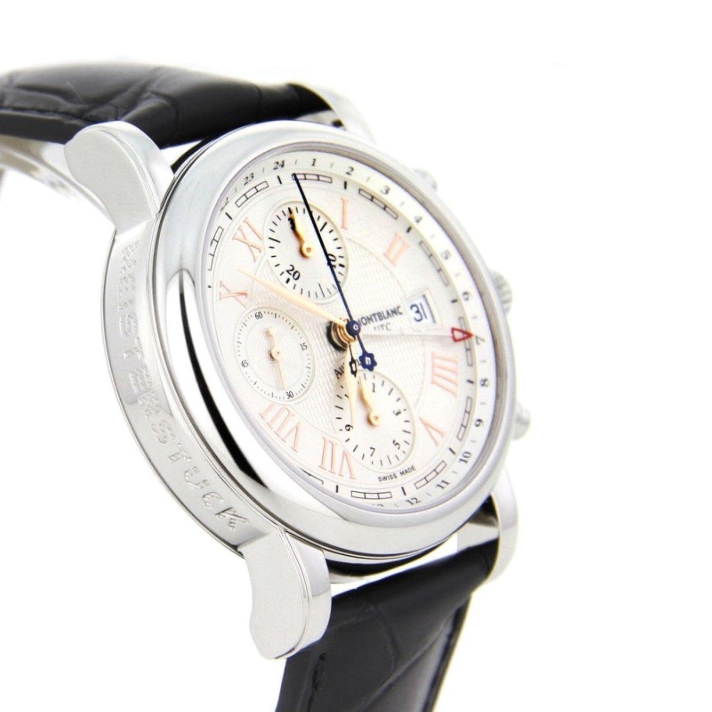 Montblanc Star Roman Chronograph UTC Carpe Diem special edition 42mm silver automatic steel watch 113880