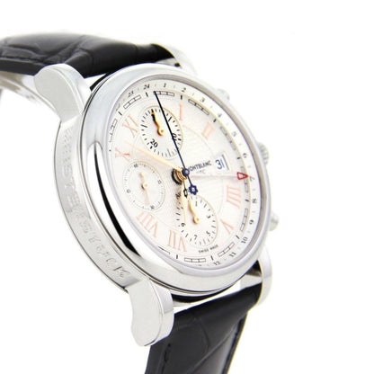 Montblanc Star Roman Chronograph UTC Carpe Diem special edition 42mm silver automatic steel watch 113880