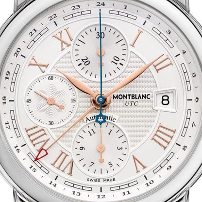 Montblanc Star Roman Chronograph UTC Carpe Diem special edition 42mm silver automatic steel watch 113880