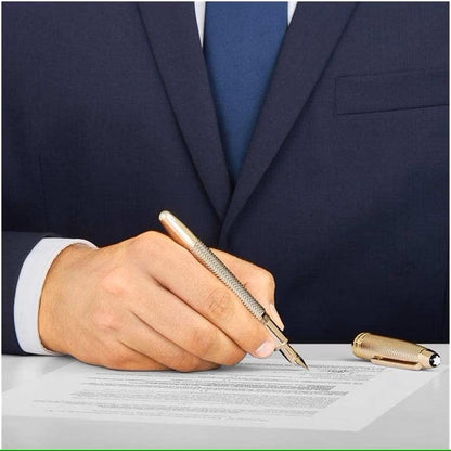 Montblanc Meisterstück Geometry Solitaire LeGrand fountain pen distinctive gold-coated M nib 118101