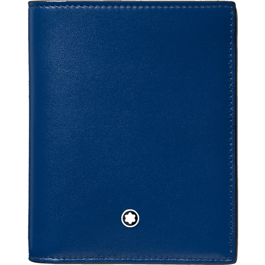 Montblanc compact 6-compartment wallet Meisterstück black/blue 129678