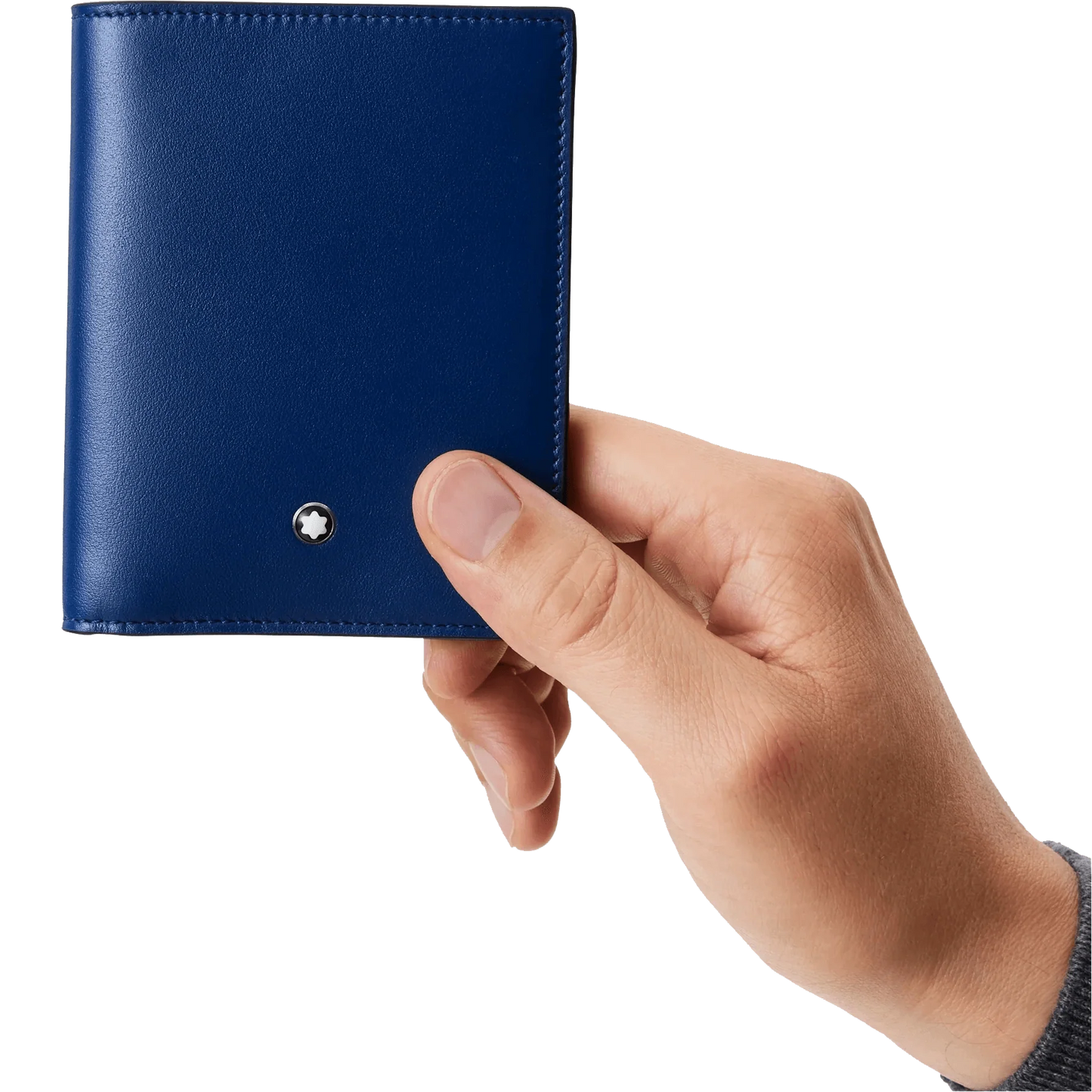 Montblanc compact 6-compartment wallet Meisterstück black/blue 129678