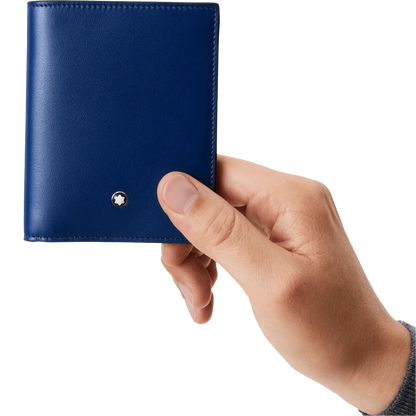 Montblanc compact 6-compartment wallet Meisterstück black/blue 129678