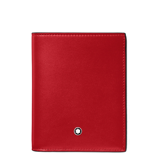 Montblanc Meisterstück 6-compartment compact wallet black/red 129679