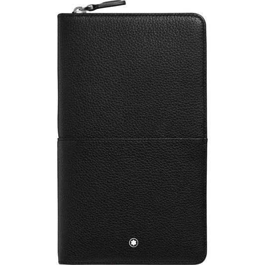 Montblanc Soft Grain Black Zip Around Travel Wallet 126257