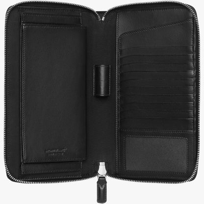 Montblanc Soft Grain Zipper Travel Wallet Black 126257